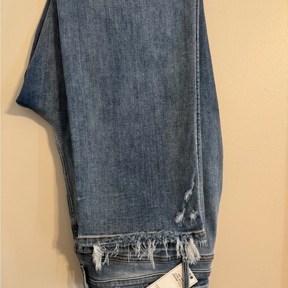 Judy Blue Straight Leg Blue Jeans with Distressed Details - Picture 9 of 9